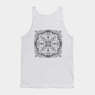 Black Mandala Pattern Tank Top